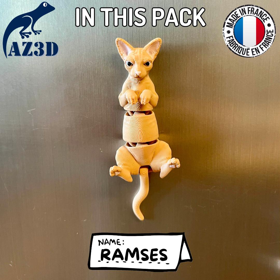 Articulated Sphynx Cat Refrigerator Magnets