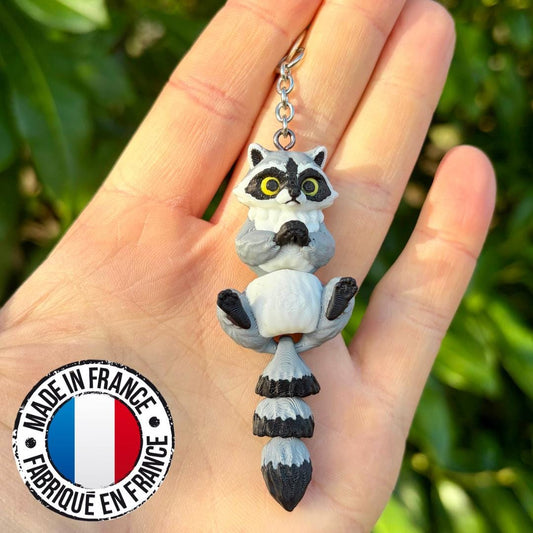 Porte-clés raton laveur articulé