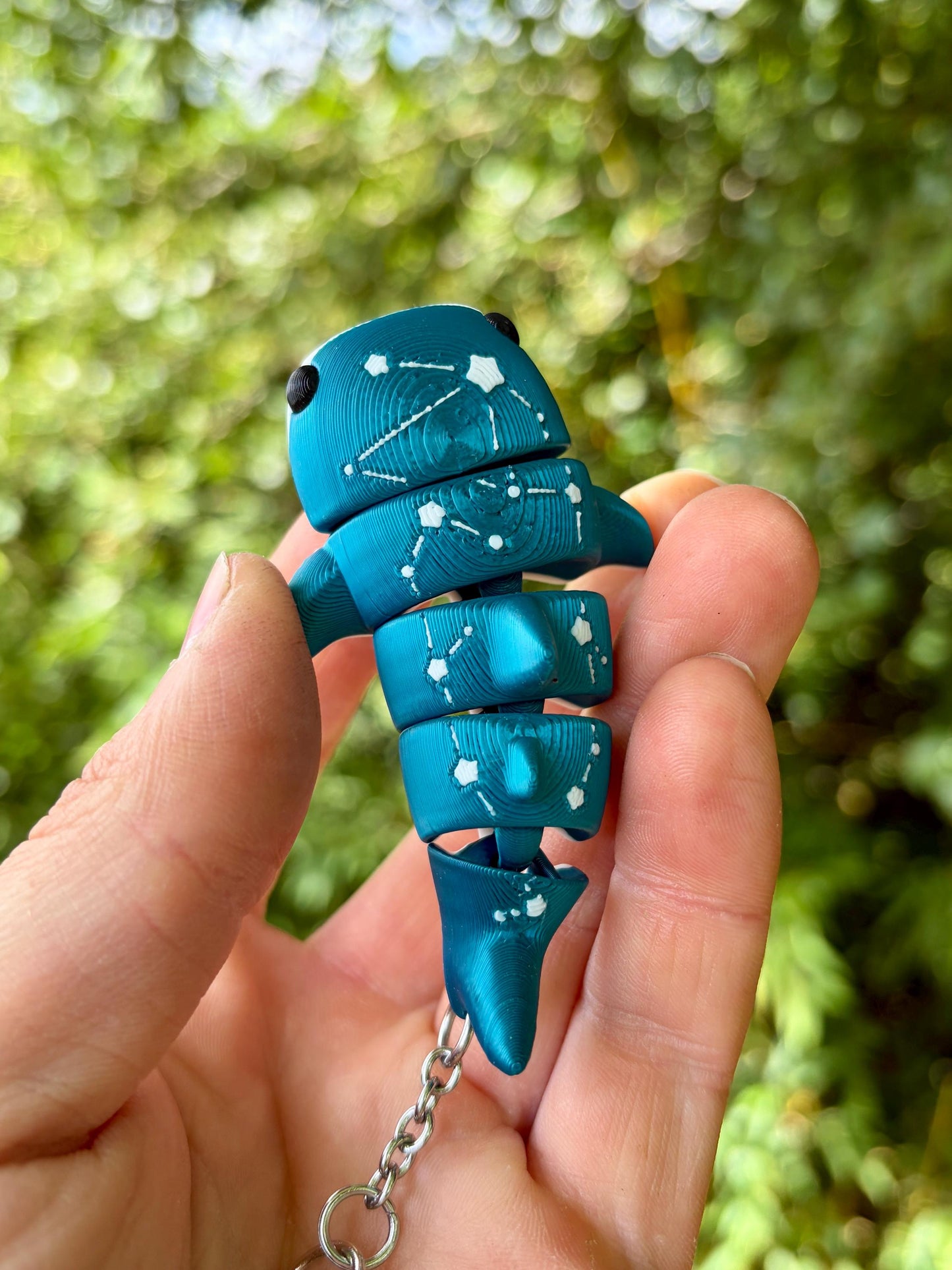 Articulated whale shark keychains