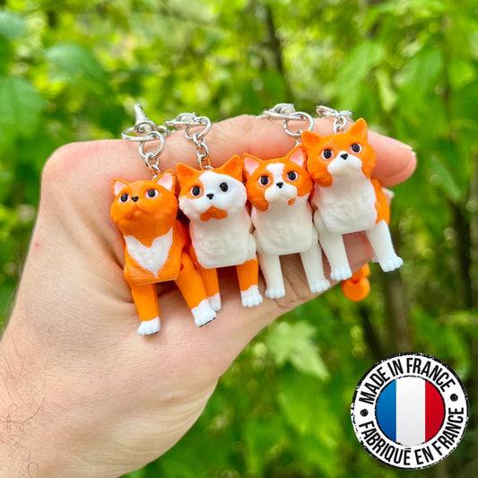 Porte-clés chats roux articulés