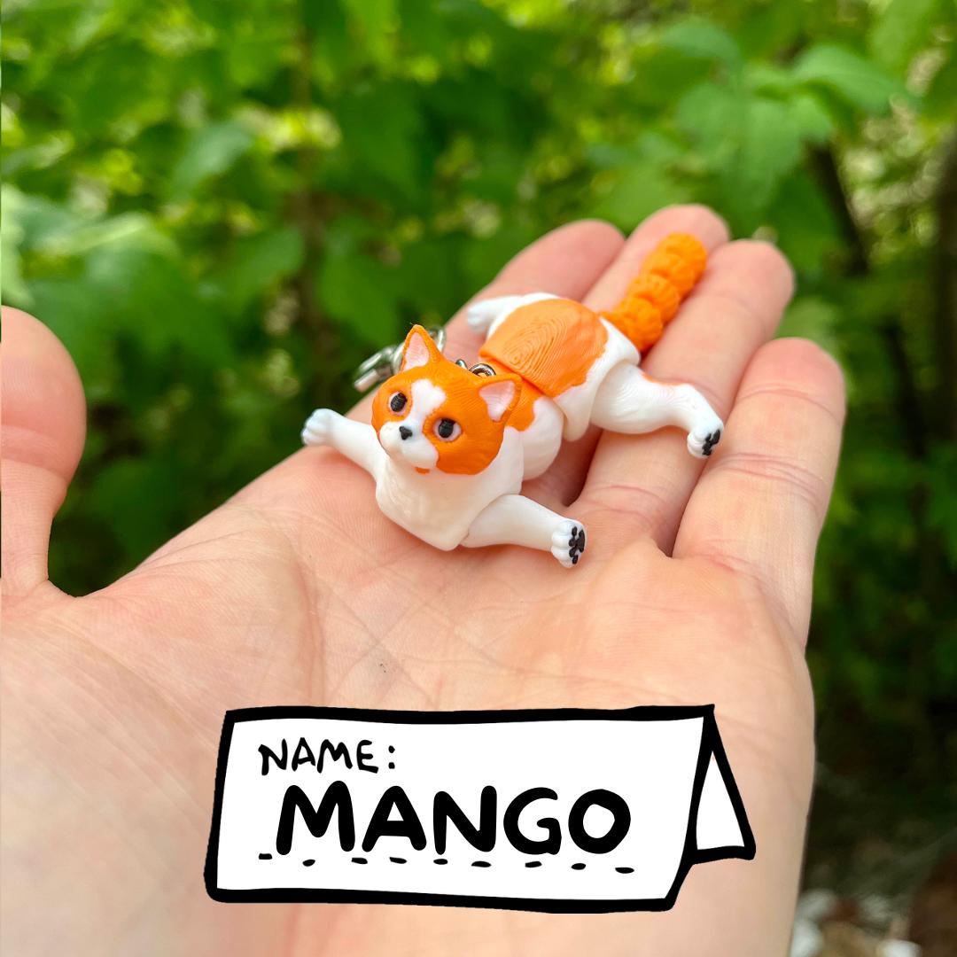 Jointed ginger cat keychains