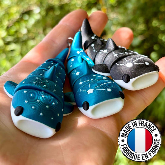 Porte-clés requins-baleines articulés