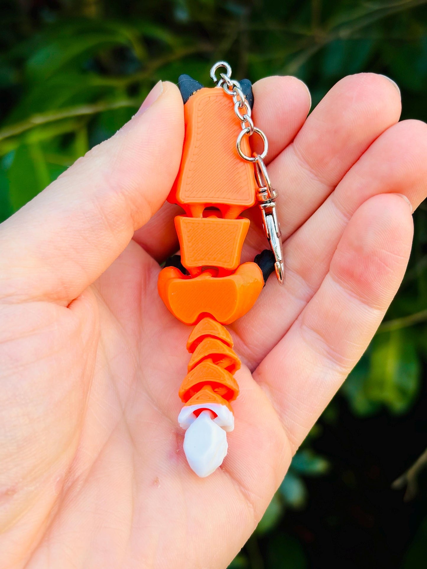 Articulated red fox keychain