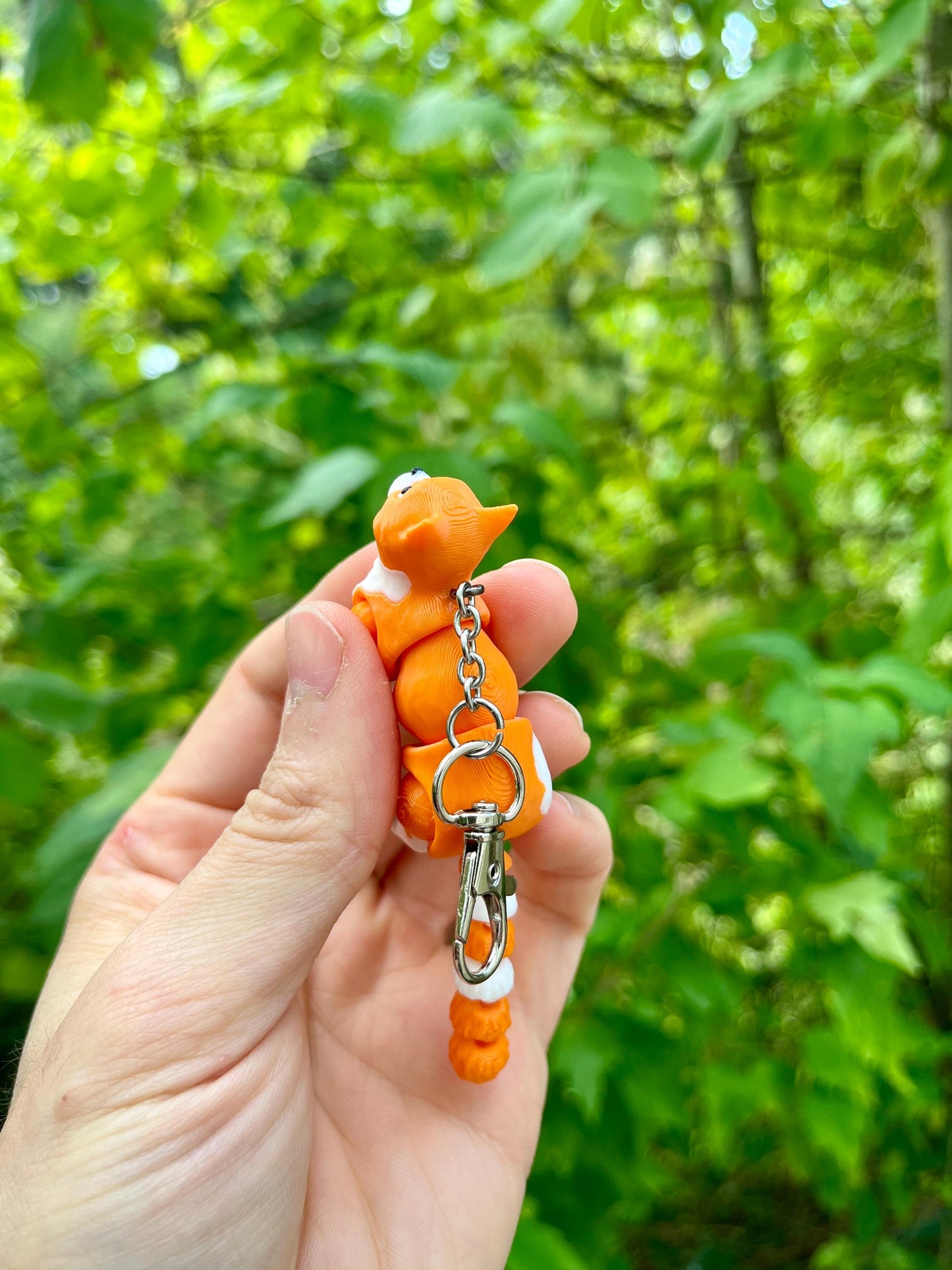 Jointed ginger cat keychains