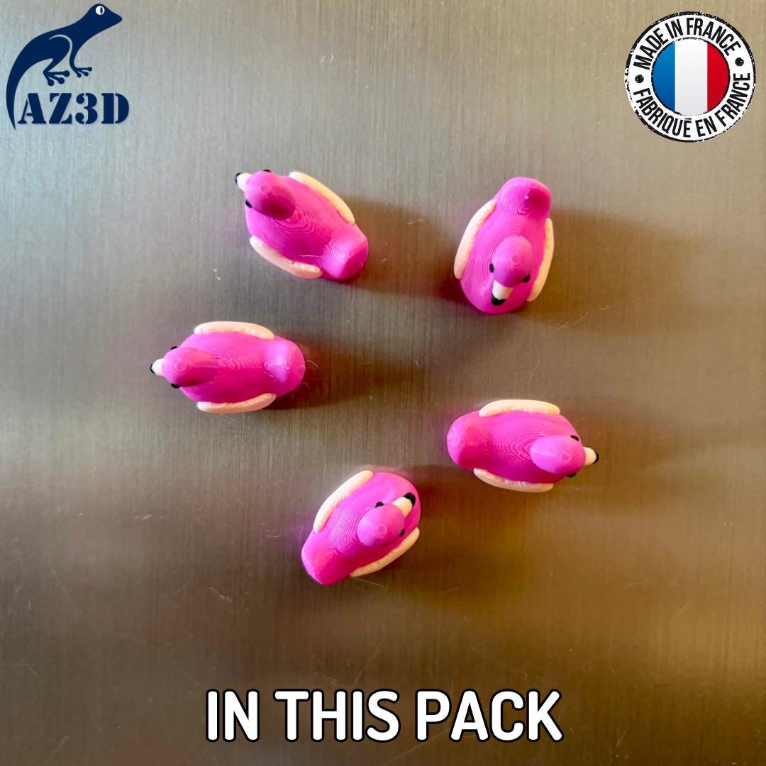 Pink flamingo fridge magnets