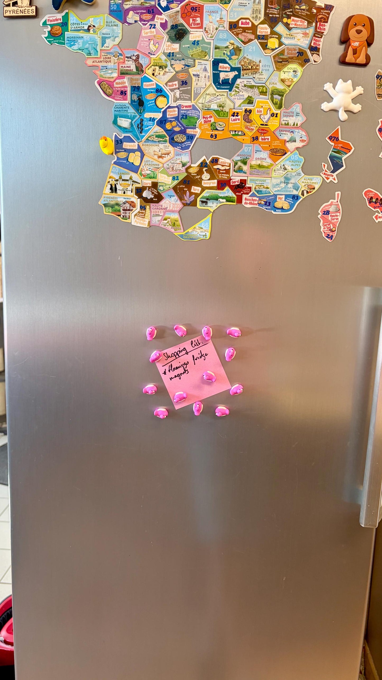 Pink flamingo fridge magnets