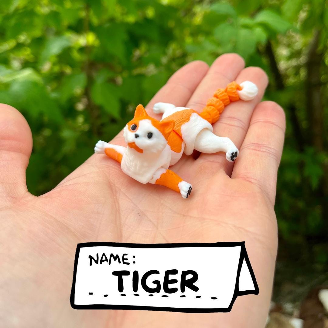 Jointed ginger cat keychains