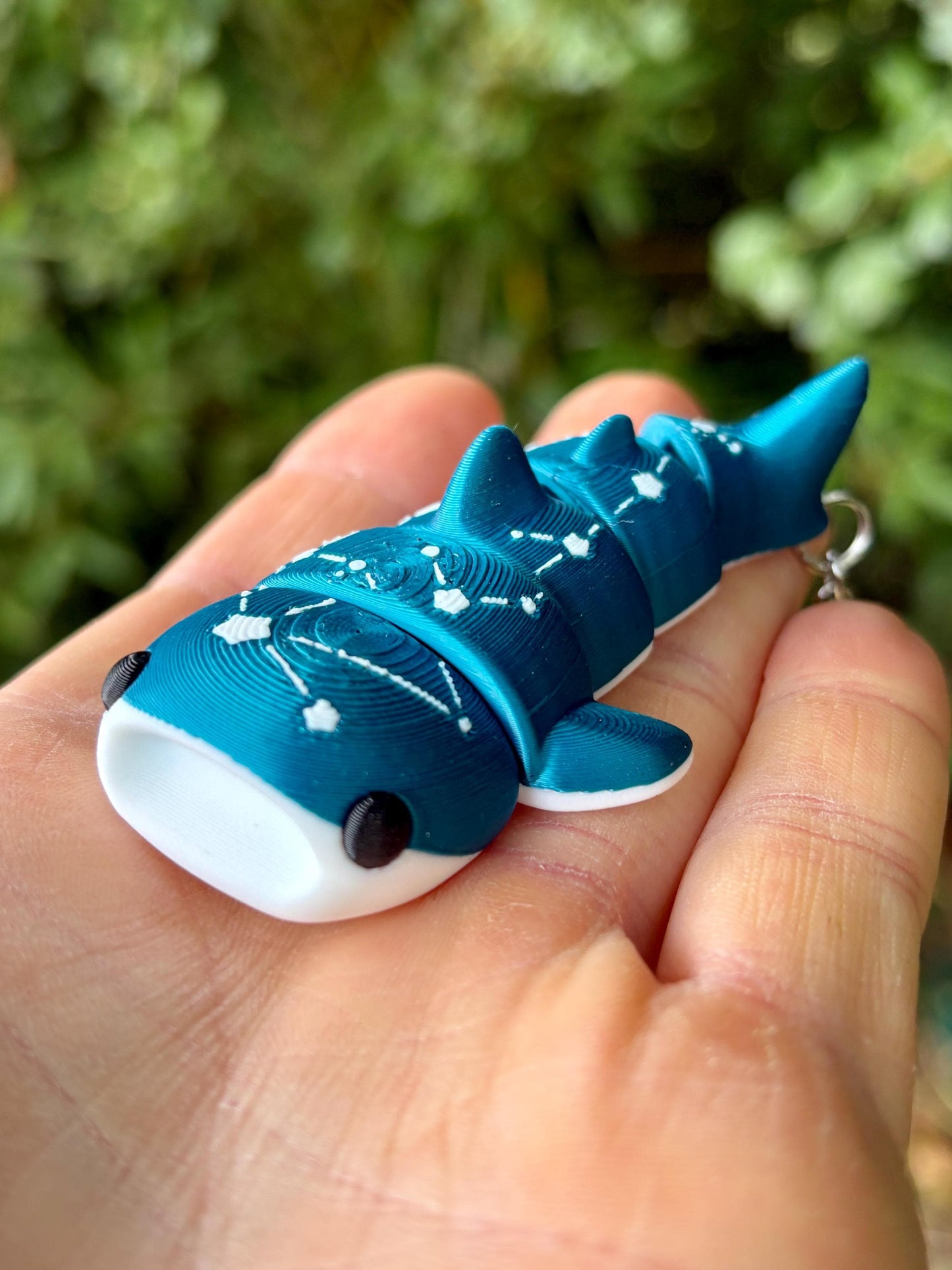 Articulated whale shark keychains
