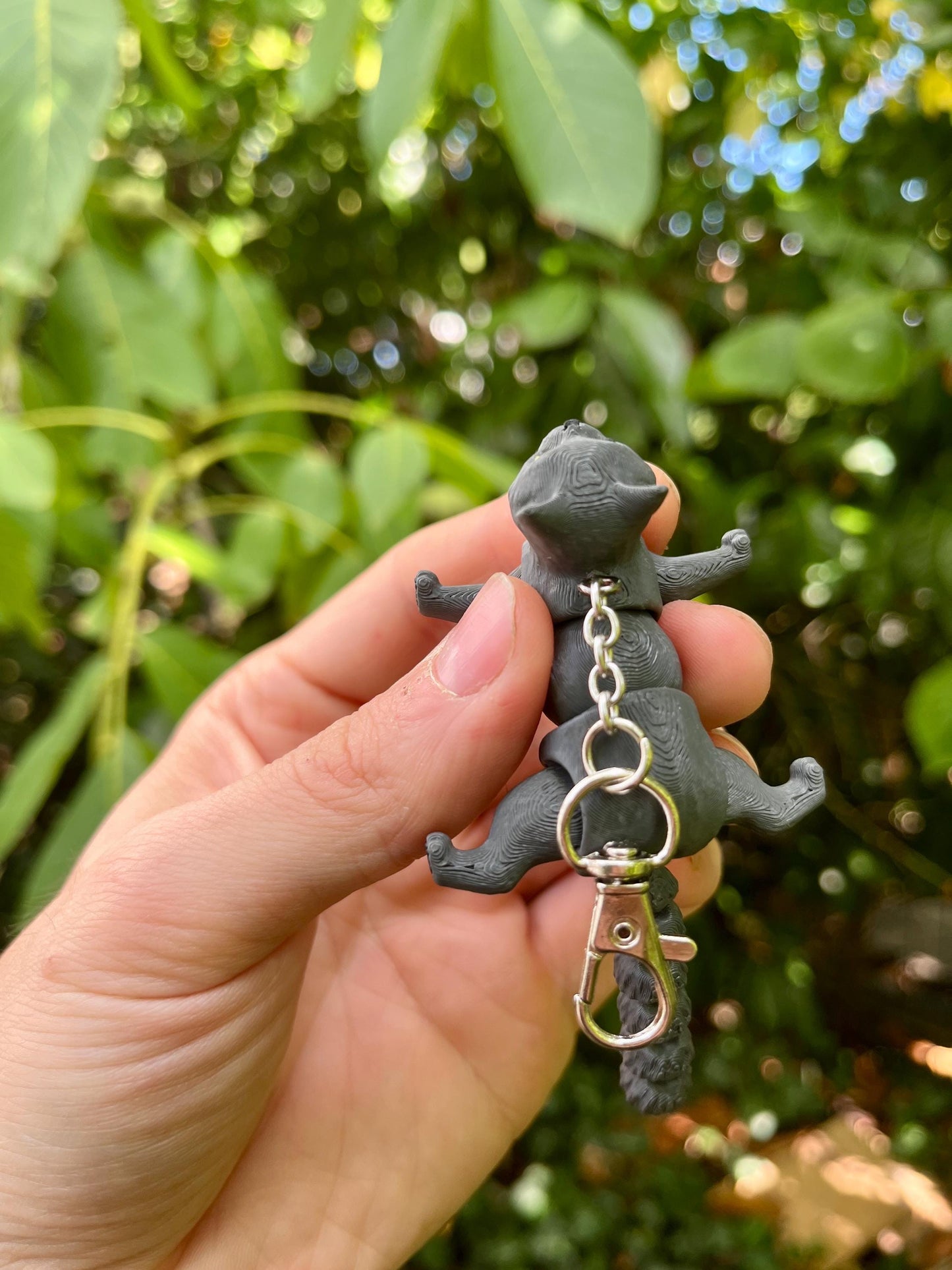 Articulated Chartreux cat keychain