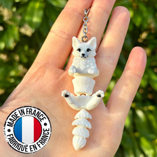 Porte-clés renard polaire articulé