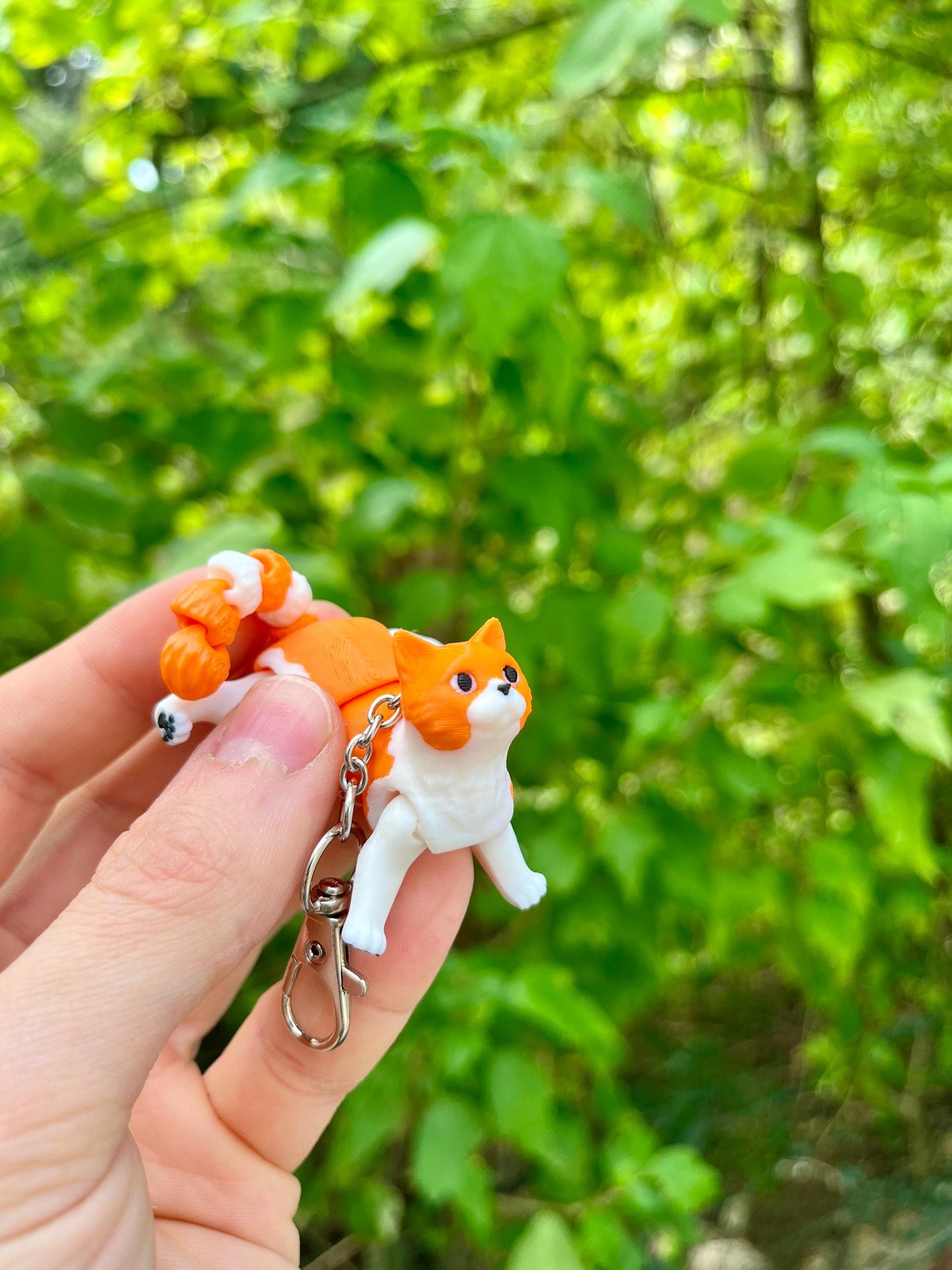 Jointed ginger cat keychains