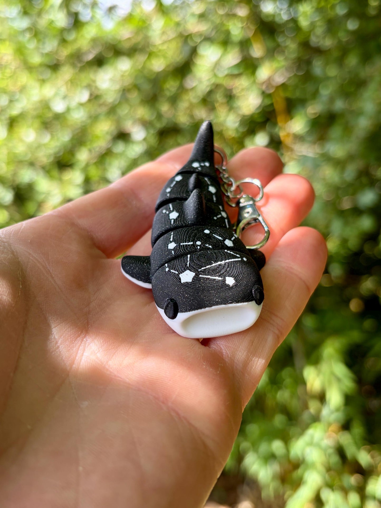 Articulated whale shark keychains
