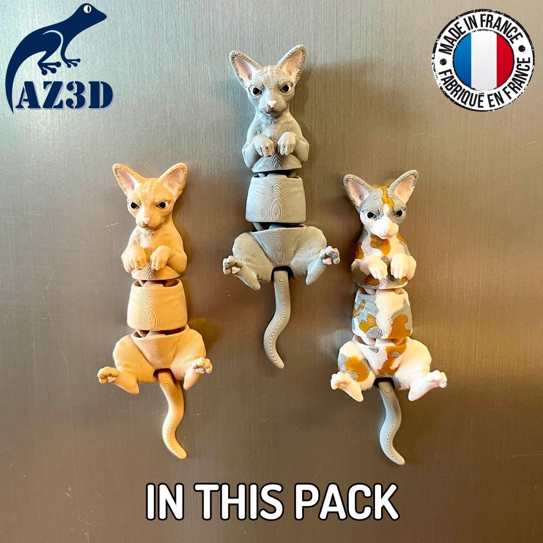 Articulated Sphynx Cat Refrigerator Magnets