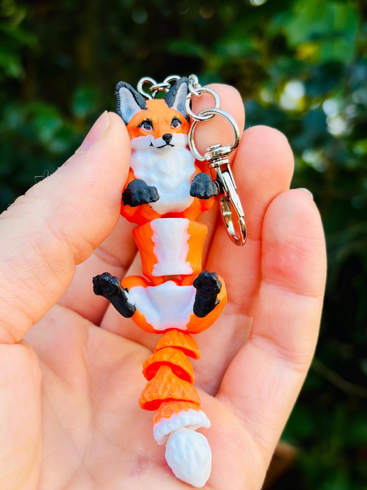 Articulated red fox keychain
