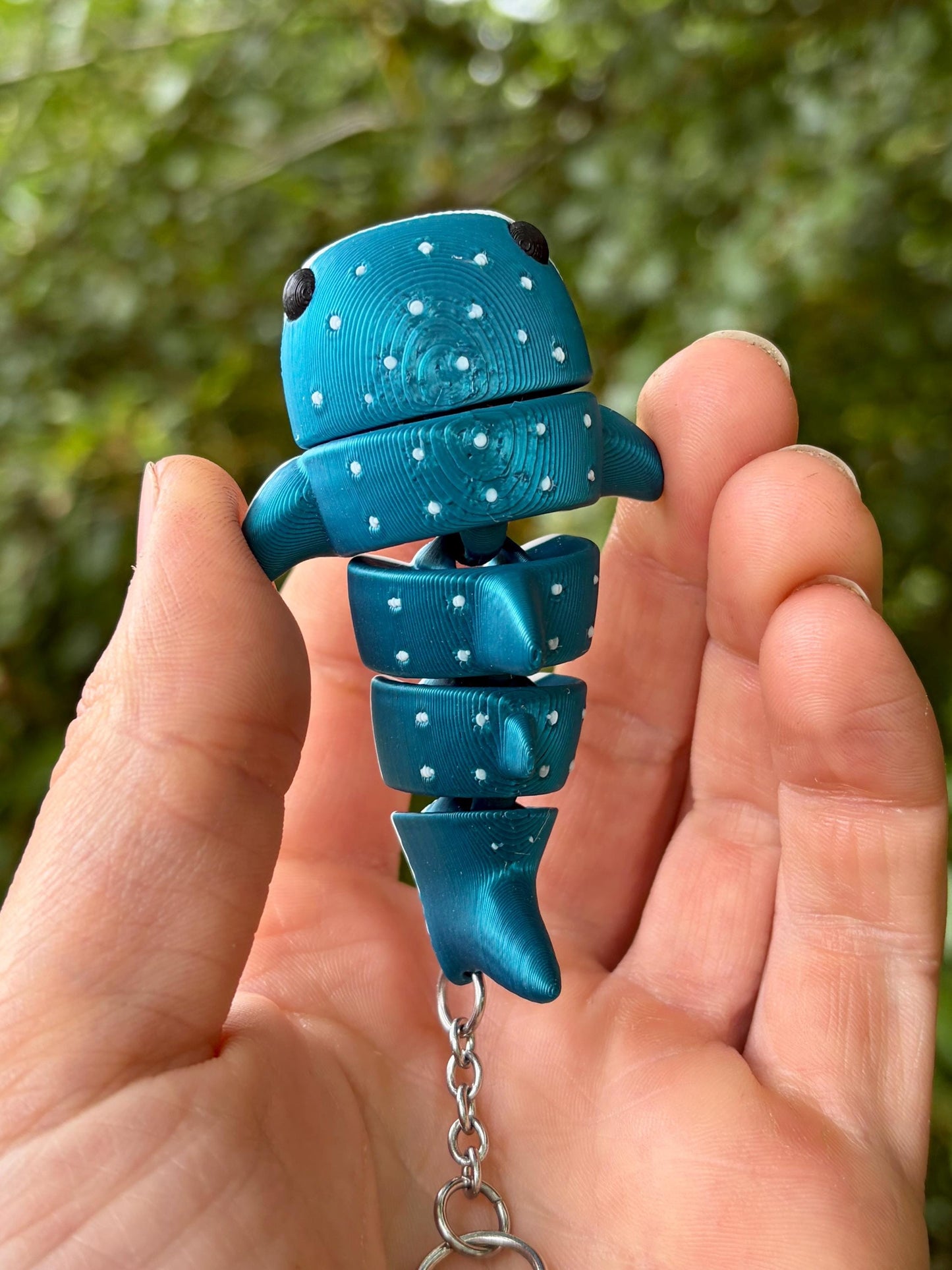 Articulated whale shark keychains