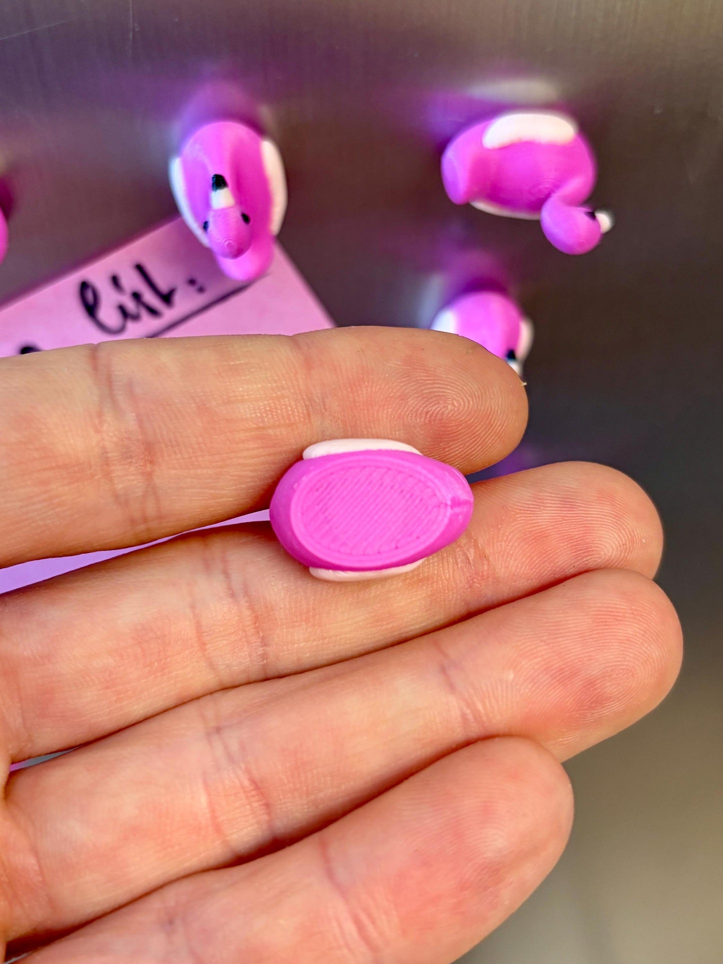 Pink flamingo fridge magnets
