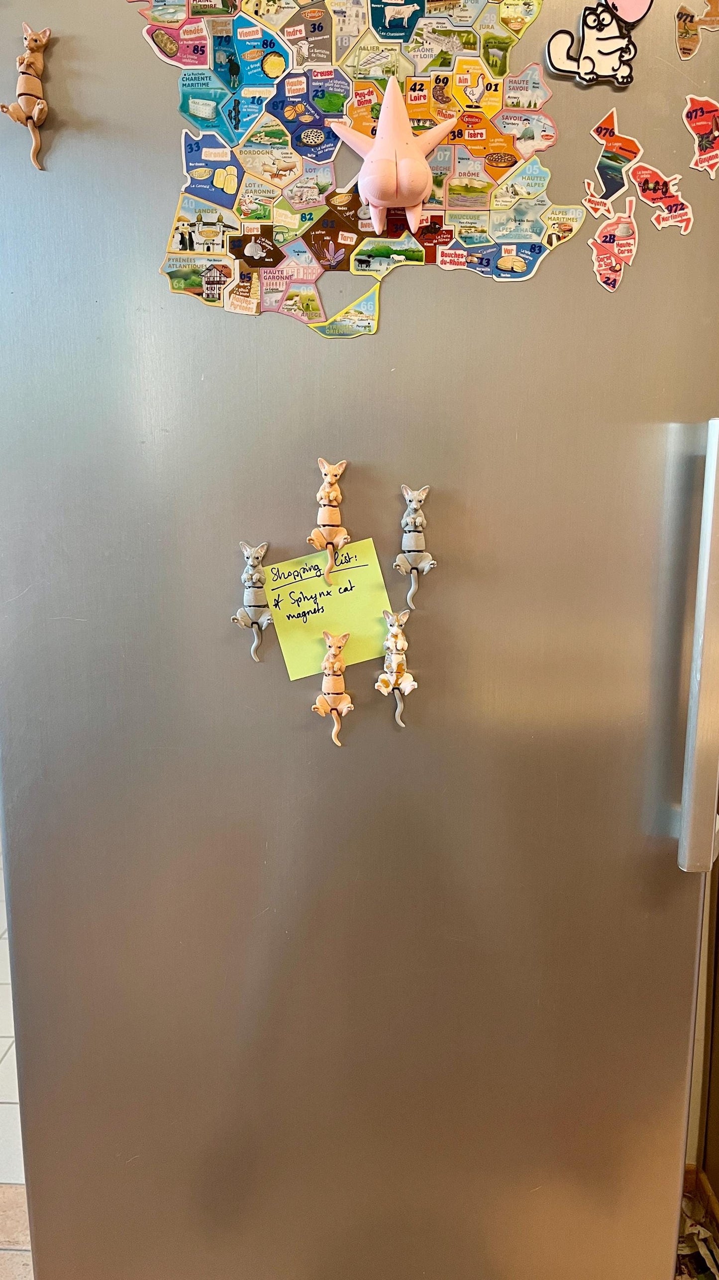 Articulated Sphynx Cat Refrigerator Magnets
