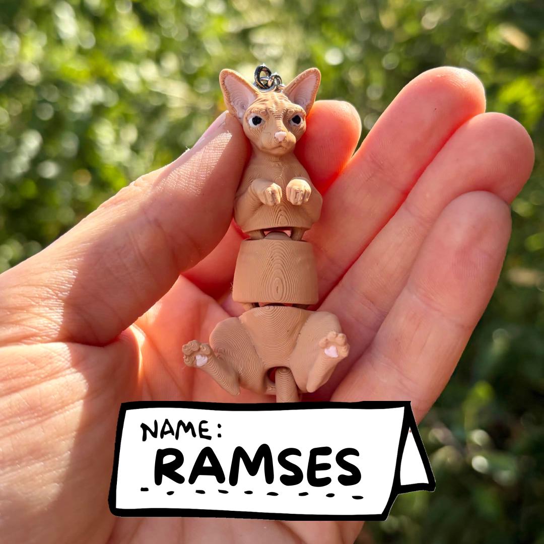 Articulated Sphynx Cat Keychains