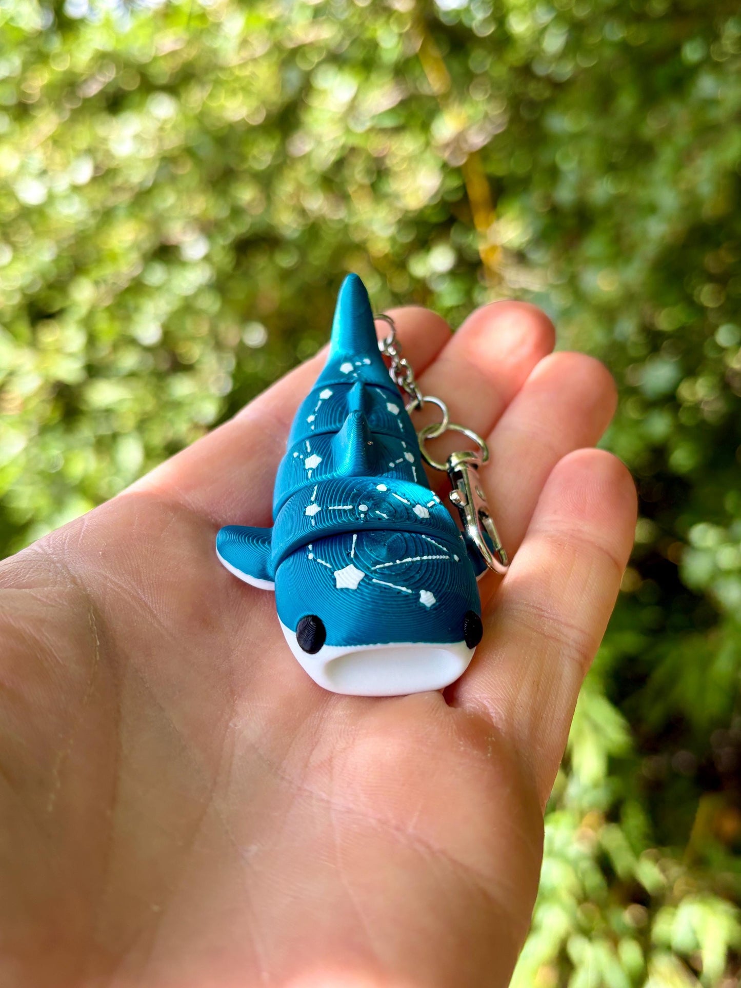 Articulated whale shark keychains
